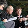 Archdeacon Robin Kingston, who chaired the organising committee, briefs reporters in the grandstand where the service was held.