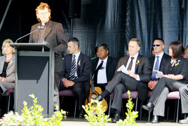 Tim Mora tells his hearers that there is a moral responsibility to see the trapped miners are returned to their families.