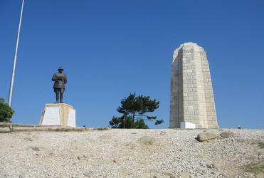 Ataturk and the New Zealand monument at Gallipoli.
