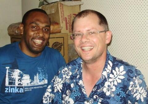 Andrew Duxfield (seen here with The Rev Luke Ravudolo) during one of his Fiji mission trips. All shots from Andrew's Facebook page.