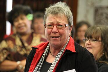 Rosemary Neave - who led the session of The Listening Process - also led a spontaneous rendition of: "Keep on walking forward!"