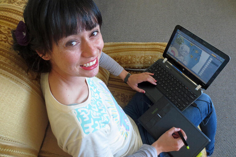 Meesh Holswich, whose art features in The Big Little Bible App.