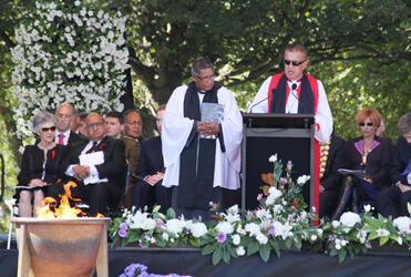 Bishop John Gray prays for Christchurch/Otautahi.