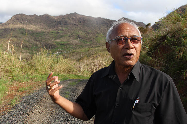 Archbishop Winston Halapua on the road into Maniava. The Diocese of Polynesia is helping Solomoni communities gain tenure to the land they live on.
