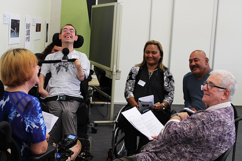 After the readings, people broke up into groups to share their responses.