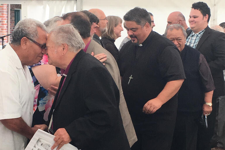 St John's graduate Bishop Richard Wallace joins the College powhiri.