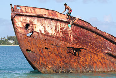 Clause 17, P439, OSH manual - which describes the correct procedures for kids plunging from the prow of a ship sunk off Pangaimotu. 