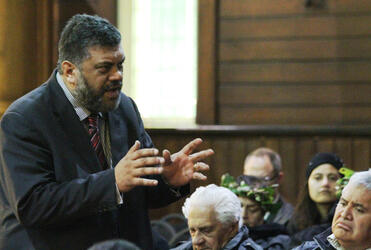 Rahui Papa, one of the main speakers for Tainui, pays his tribute to Sir Paul.