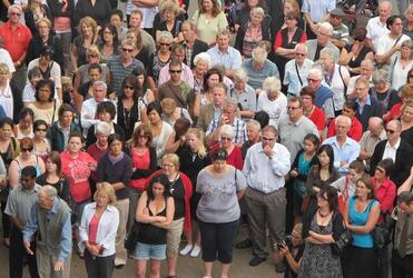 People stand for two minutes in Palmerston North. Photo: Warwick Rasmussen