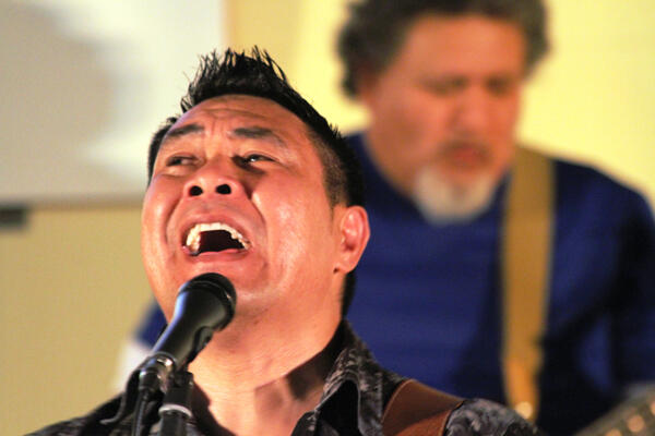 Paul Fong, leader of Youth Quest, the band which led the final evening's worship. 