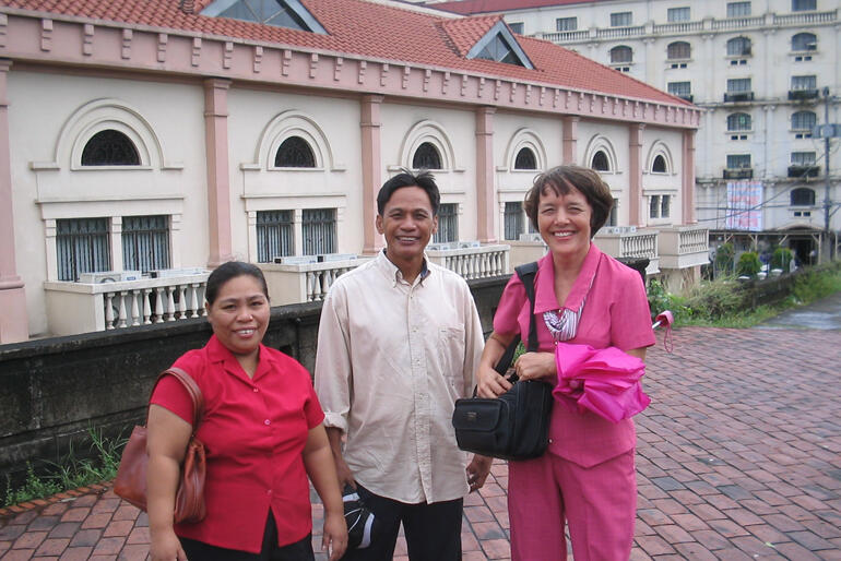 NZCMS missionary Dianne Bayley with colleagues in the Philippines, where she serves as National Director of 'Children’s Bible Ministries'.