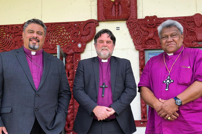 (L-R) Archbishop Don Tamihere, Archbishop Philip Richardson and Archbishop Fereimi Cama.