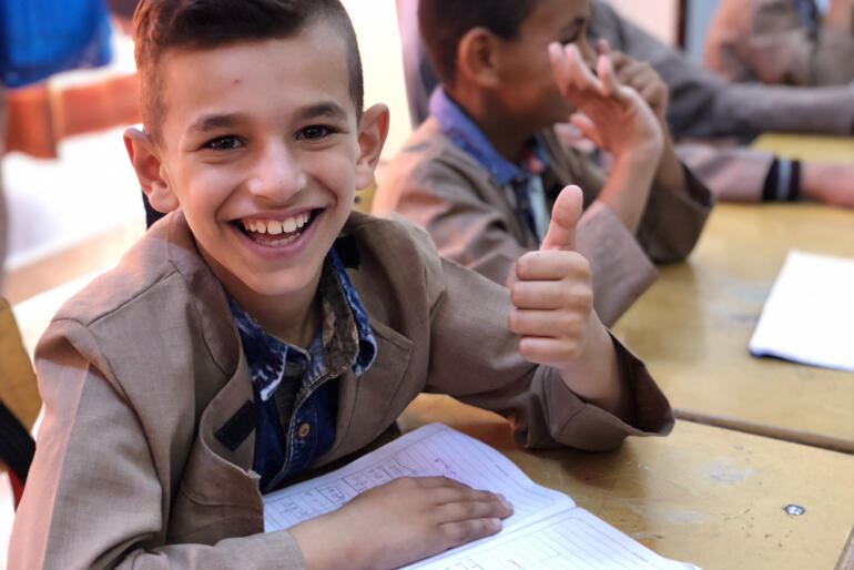All smiles from a pupil at Christ Anglican School in Nazareth, his school is one of the projects in the 2019 Lenten Appeal 