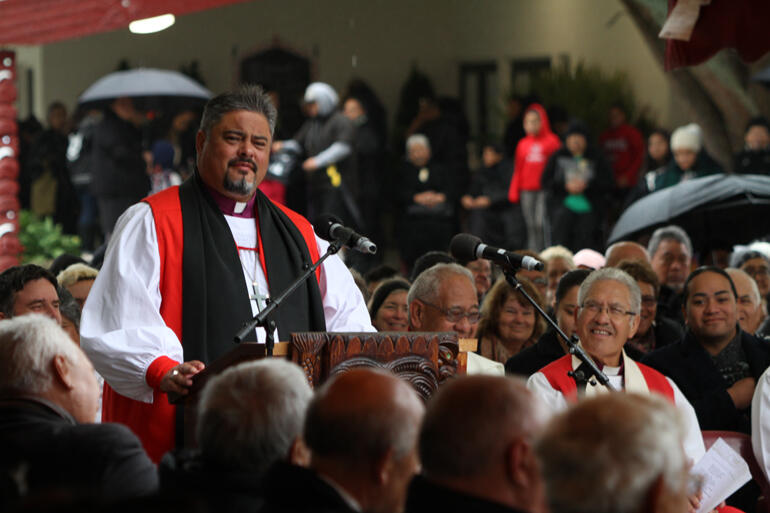 Archbishop Don Tamihere preaches at the 160th commemorations of the Māori King movement in May 2018.