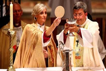 Perth leads the way: Assistant Bishop Kay Goldsworthy and Archbishop Roger Herft. Photo: Paul Kane/Getty Images