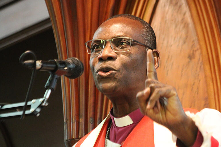 Archbishop Josiah Idowu-Fearon, the Secretary General of the Anglican Communion, who has began a week-long visit to New Zealand. 