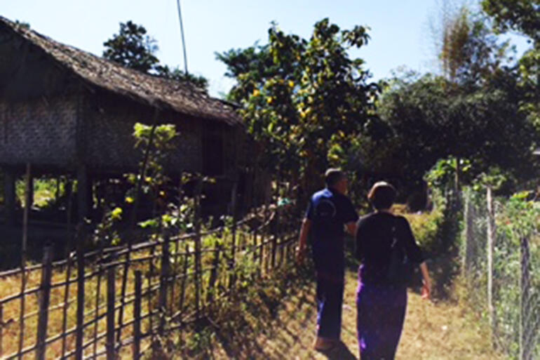 A scene from the small Karen community Archbishop Philip visited.