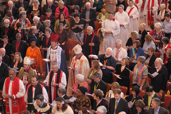 The New Zealand bishops process into Holy Trinity Cathedral.