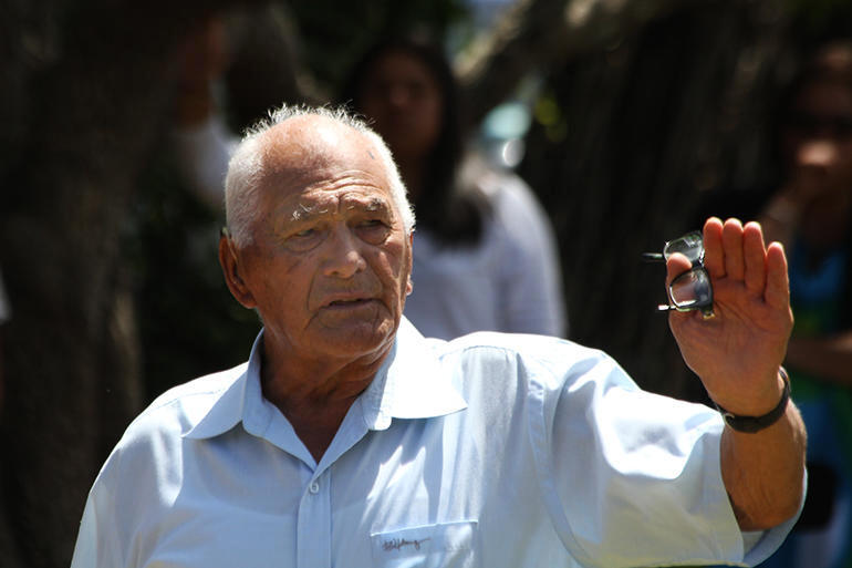 Eru Paenga farewells his friend Brown at Rongomaianiwaniwa.