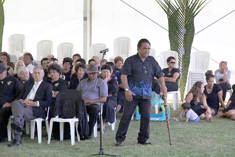 The leader speaker for the tangata whenua at Kauaetangohia.