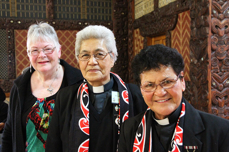 Three friends from Manawa o te Wheke. From left: Ruth Melbourne, Canon Minnie Pouwhare and the Rev Libya Heke-Huata.