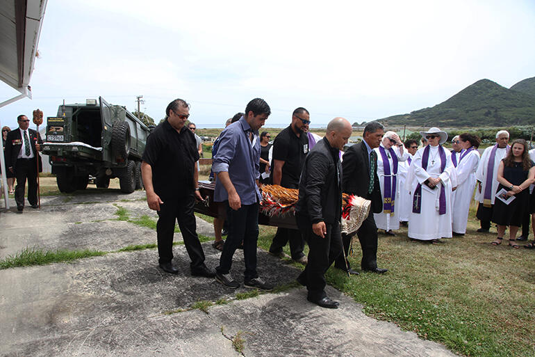 After the marae service, Archbishop Brown was taken up the hill to St John's church.