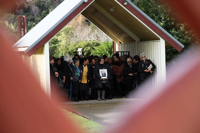 Waiting to be called on to Whakatu Marae.