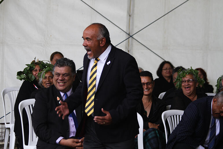 Te Ururoa Flavell in full jest mode.