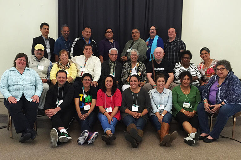 A group shot of the AIN delegates - who represented indigenous Anglicans from USA, Canada, Australia, Hawaii and Aotearoa.