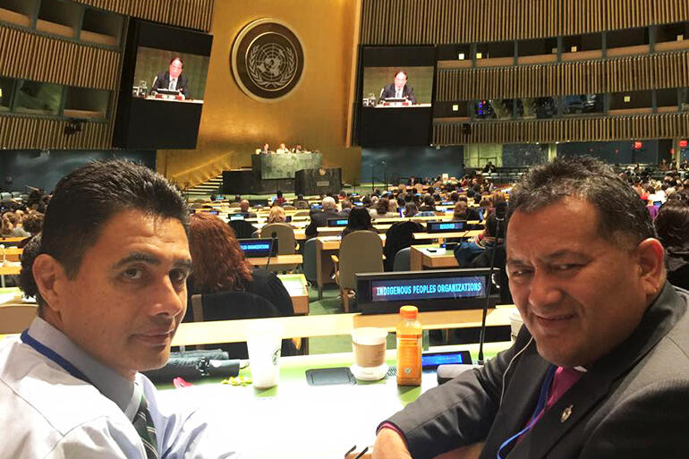 Former diplomat Kerry Davis and Bishop Kito remained in New York as AIN observers at the 14th Session of the UN Permanent Forum on Indigenous Issues.