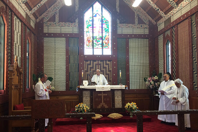 Archbishop Brown Turei presides at St Mary's, Tikitiki.