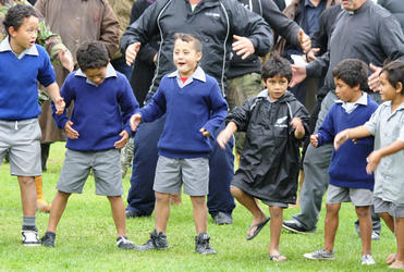 Hone Kaa was a kaitiaki of Ngati Poroutanga - and here, these boys from Rangitukia school show their respect.