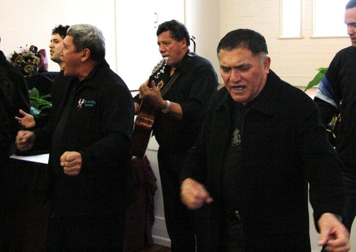 Rich memories: Tom Ihaka, seen here in the foreground, is the son of the late Kingi Ihaka, the first Maori Missioner.