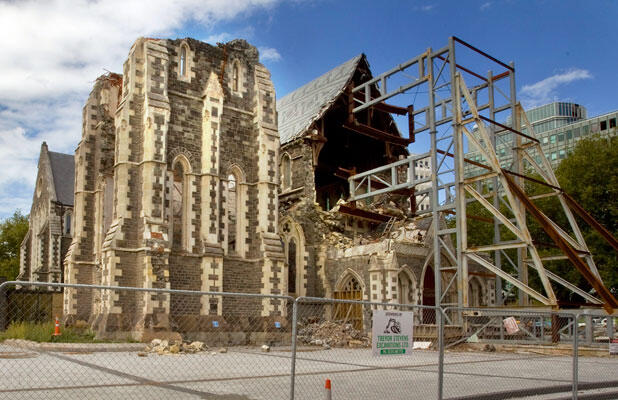 ChristChurch Cathedral –  "a very dangerous building," says the bishop. Photo: John Kirk-Anderson/Fairfax NZ