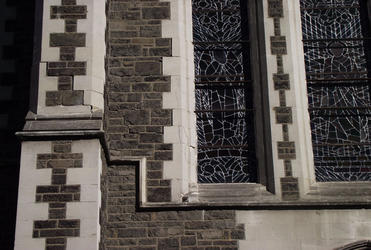 Northern transept wall of ChristChurch Cathedral, photographed on March 26. 