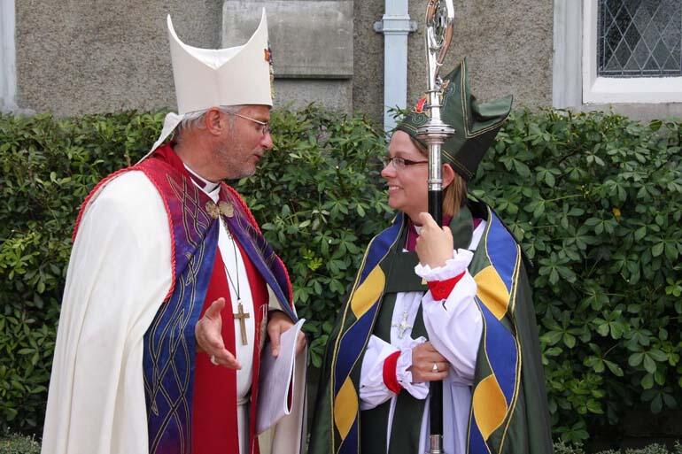 Bishop Stephen Pickard, who preached the sermon, and is seen here, is Bishop Helen-Ann's colleague in theological education.