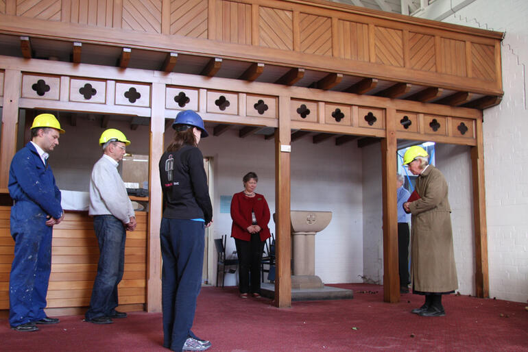 Bishop Victoria prays for the Churchill Courts' chapel to be deconsecrated.