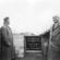 The Rev A. McNeur (left) and Mr J.C. Hay (right) at the March 28, 1953 laying of the foundation stone for the Morven Sunday school hall.