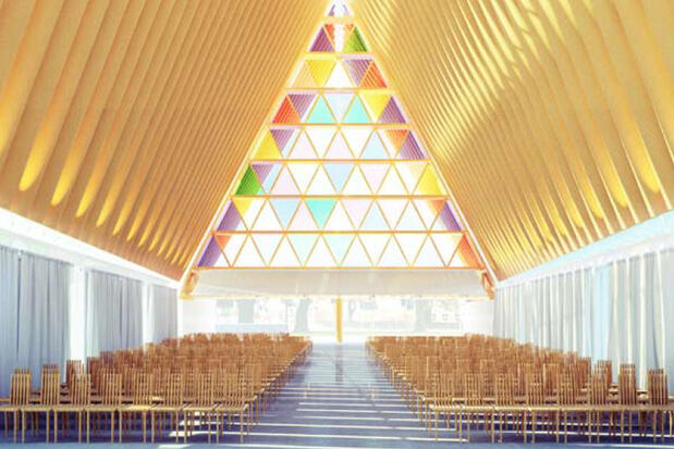 Artist's impression of the interior of the Transitional Cathedral.