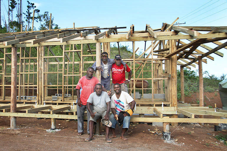 The team working on the dormitory rebuild include carpenters from Suva, and labourers from Maniava.