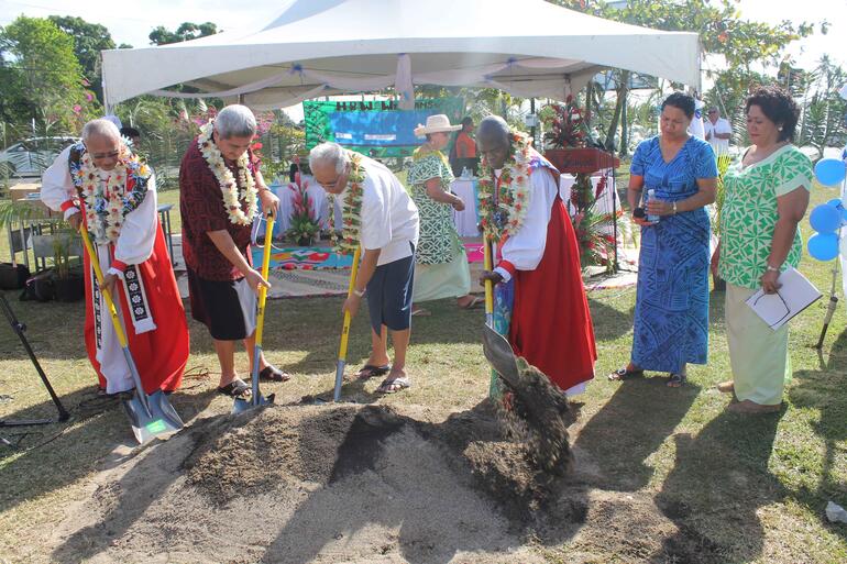 Ground breaking for a new school at Malifa.