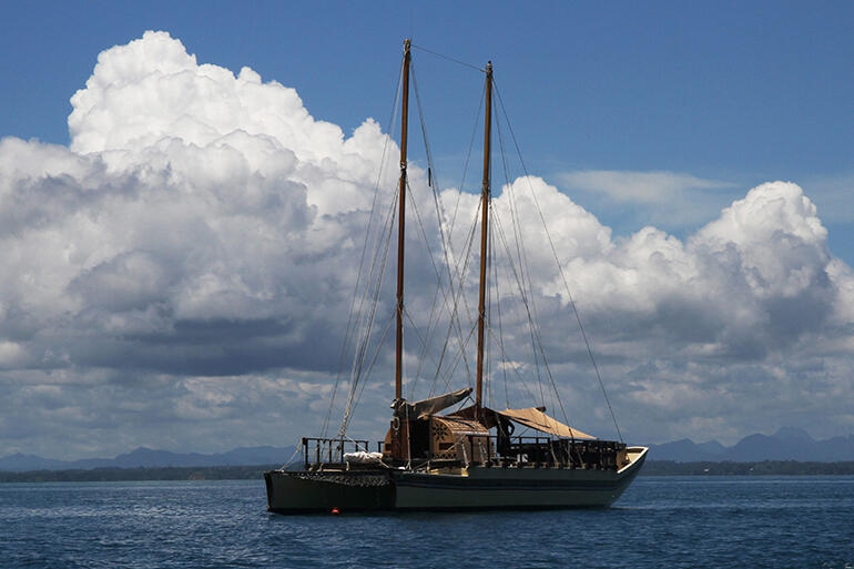 +Justin Welby heads to Oceania next week / Uto Ni Yalo ("Heart of Spirit") moors off Leleuvia Island, near Suva.