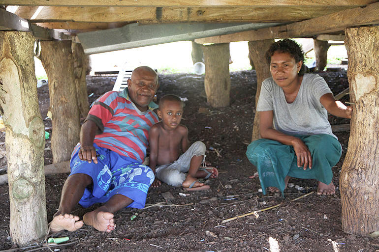 Flashback to February 2016 - and Mosese Kakaramu and family show where they rode out the cyclone.