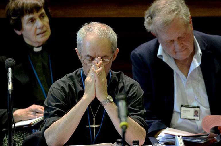 Archbishop Welby: urging Christians to “cry to God and beat down the doors of heaven.”