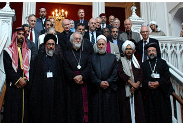 The Archbishop of Canterbury with Muslim leaders at Lambeth Palace.