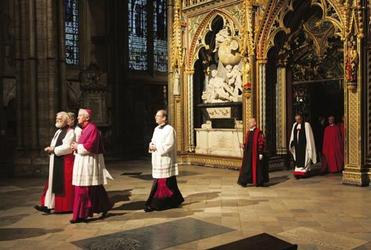 Dr Rowan Williams and Archbishop Vincent Nichols at evensong in Westminster Abbey to celebrate the Translation of St Edward the Confessor.