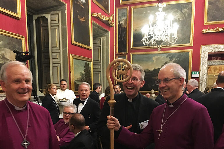 Archbishop Justin Welby with the crozier presented to him by Pope Francis. It's a replica of the one carried by St Augustine.