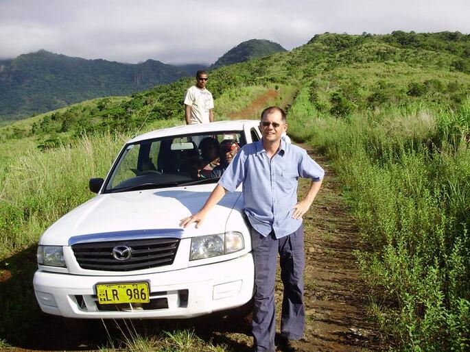 Andrew Duxfield frequently travelled off the beaten track in his efforts to bring clean water to Fijian villages.