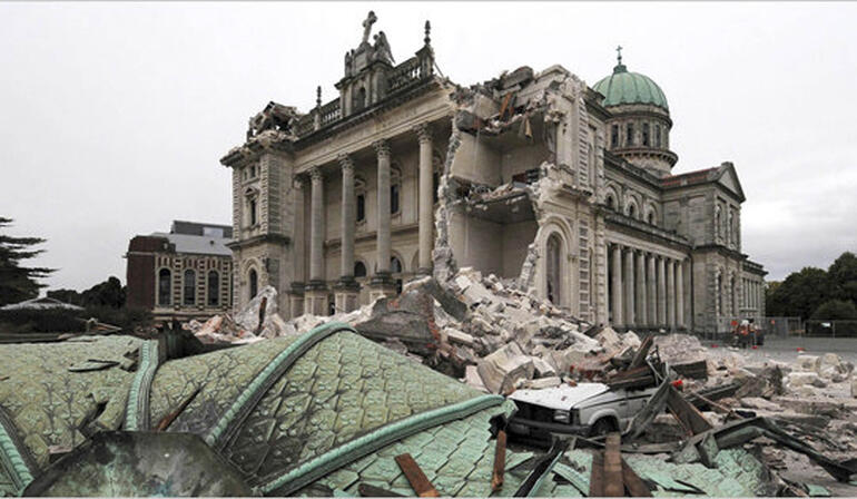 The Catholic Cathedral of the Blessed Sacrament in Christchurch. Photo: David Wethey/NZPA