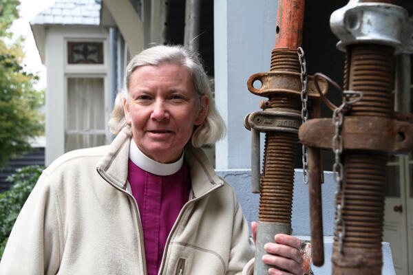 Even with these props in place, there is a serious risk that Bishop Victoria's home will collapse in the next shake.